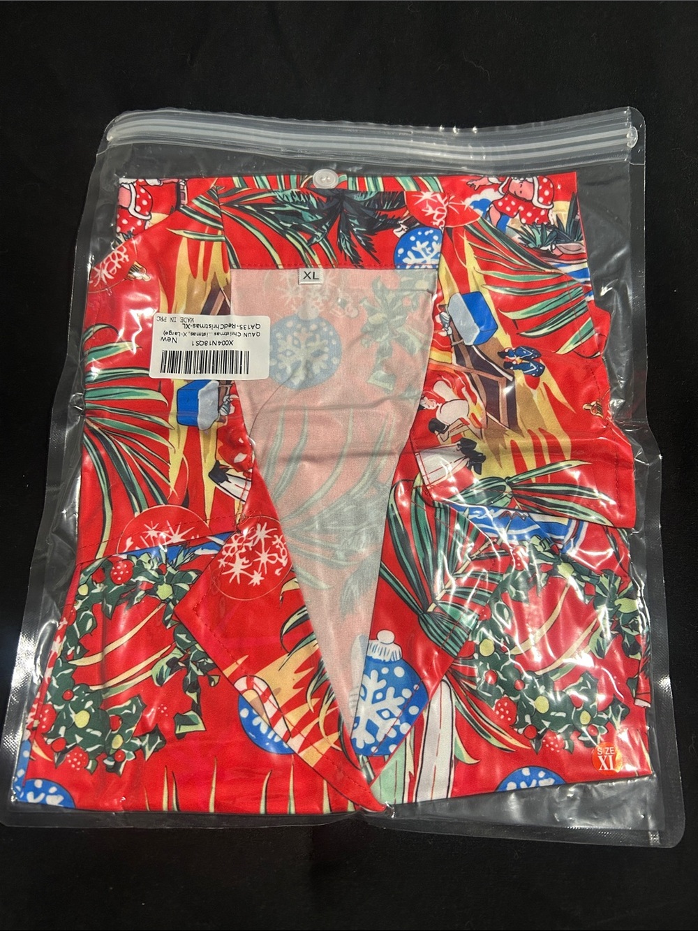 Women’s Red Tropical Print Button-Down Shirt